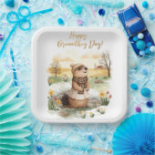 Groundhog day watercolor pappteller (Party)