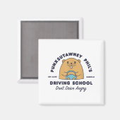 Groundhog Driving School Funny Men Women Retro Rod Magnet (Vorderseite/Rückseite)