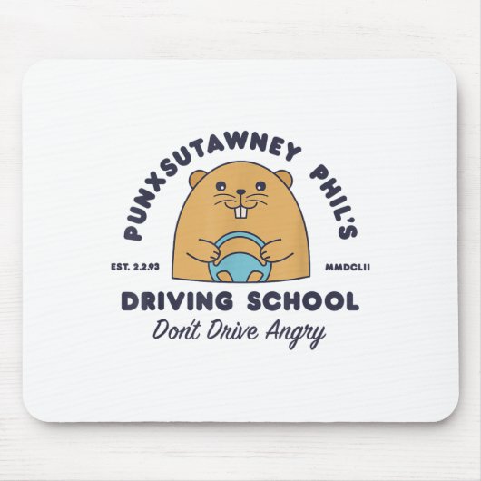 Groundhog Driving School Funny Men Women Retro Rod Mousepad (Vorne)