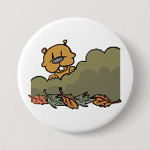 Groundhog durchquert Herbstbüsche Button (Vorderseite)