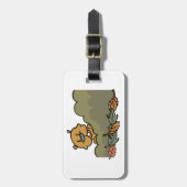 Groundhog durchquert Herbstbüsche Gepäckanhänger (Vorderseite vertikal)