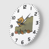 Groundhog durchquert Herbstbüsche Große Wanduhr (Winkel)