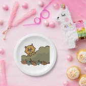 Groundhog durchquert Herbstbüsche Pappteller (Party)