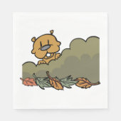 Groundhog durchquert Herbstbüsche Serviette (Vorderseite)