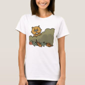 Groundhog durchquert Herbstbüsche T-Shirt (Vorderseite)
