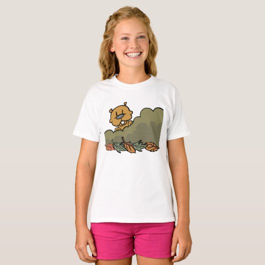 Groundhog durchquert Herbstbüsche T-Shirt (Vorne ganz)