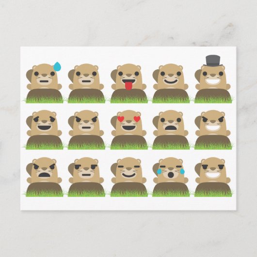 groundhog emojis postkarte (Vorderseite)
