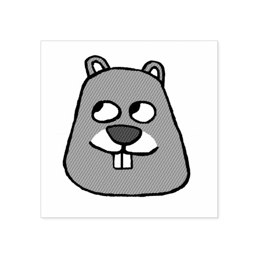 Groundhog Face Gummistempel (Prägung)