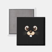 Groundhog Face Kostüm Kinder Groundhog Tag Hallowe Magnet (Vorderseite/Rückseite)