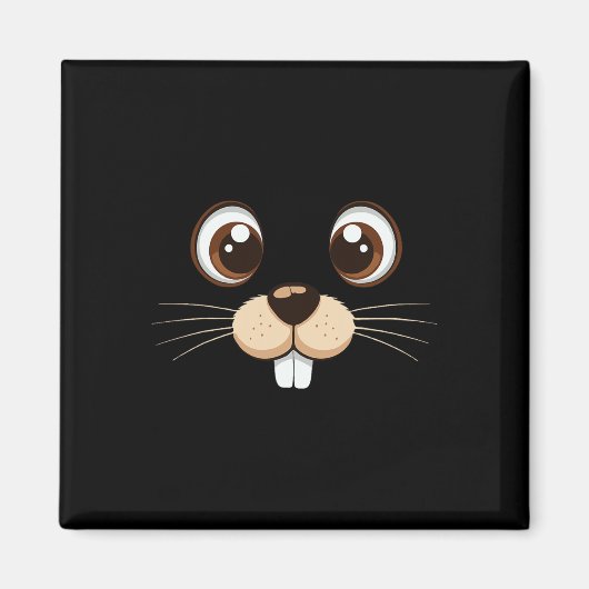 Groundhog Face Kostüm Kinder Groundhog Tag Hallowe Magnet (Vorne)