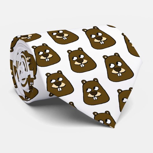 Groundhog Face Krawatte (Gerollt)