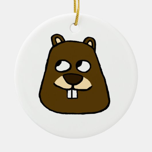 Groundhog Face Ornament (Vorne)