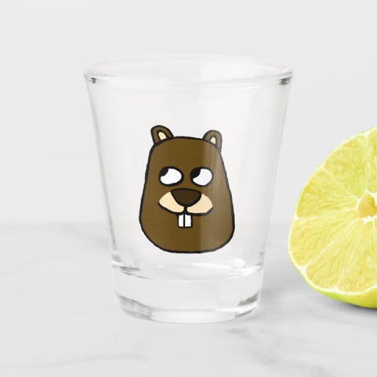 Groundhog Face Schnapsglas (Vorderseite)