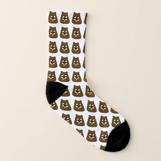 Groundhog Face Socken (Links - Innen)