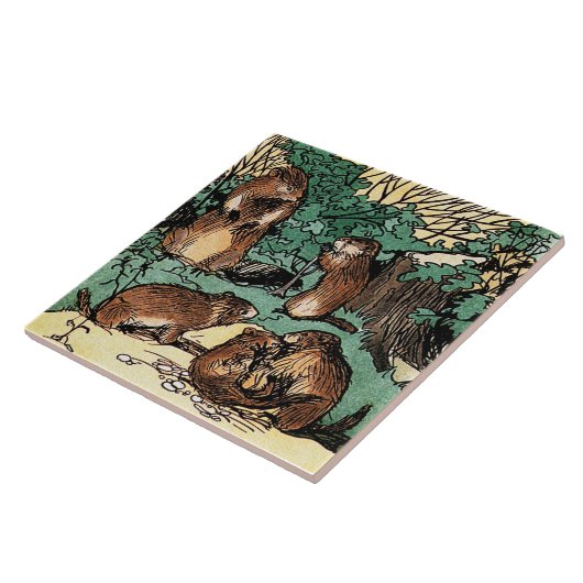 Groundhog - Familie Marmot Fliese (Seite)