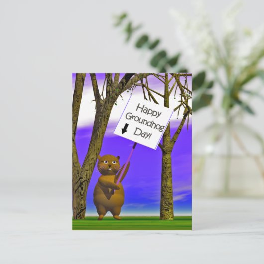 Groundhog Greeting Postkarte (Stehend Vorderseite)