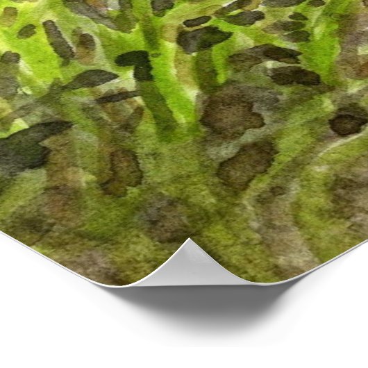 Groundhog im Gras essen Poster (Ecke)