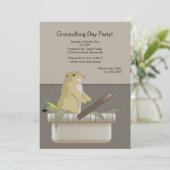 Groundhog in einer Korb-Party Einladung (Stehend Vorderseite)