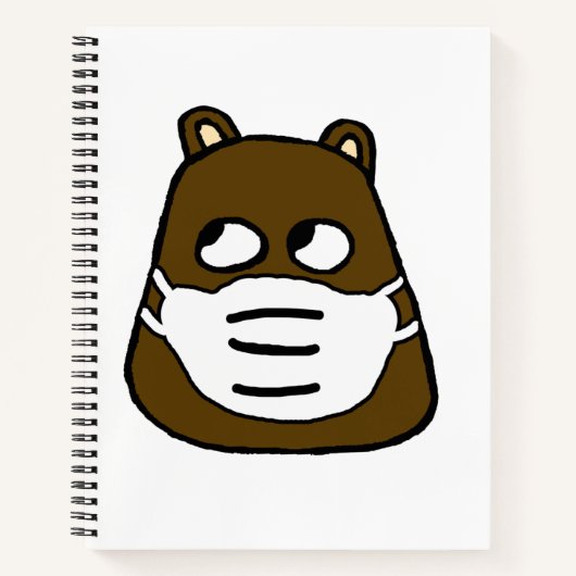 Groundhog in Gesichtsmaske Notizblock (Vorderseite)