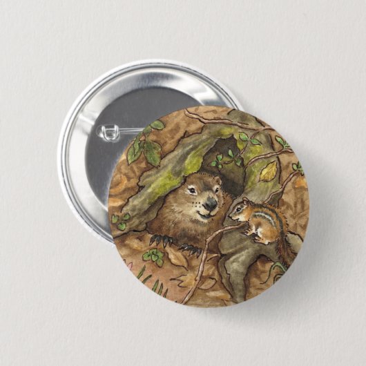 Groundhog Knopf Button (Vorne & Hinten)