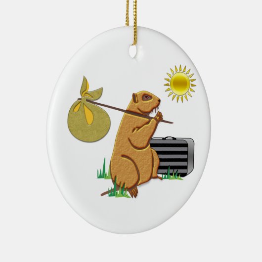 Groundhog läuft weg keramikornament (Rechts)