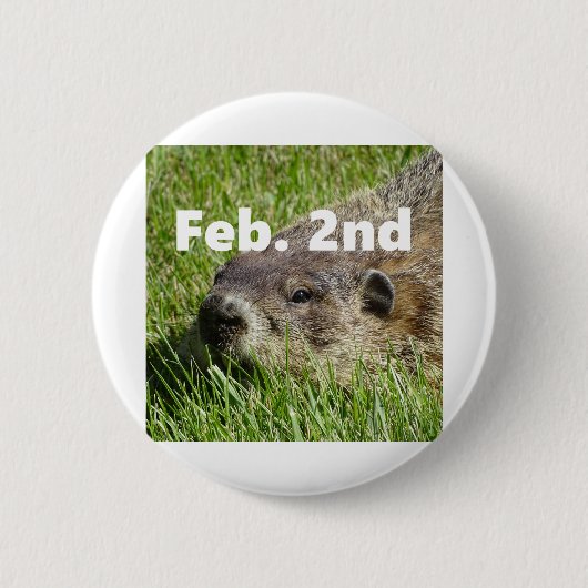 Groundhog nahes hohes button (Vorderseite)