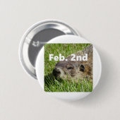 Groundhog nahes hohes button (Vorne & Hinten)