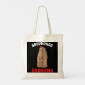 Groundhog Oma Women Woodchuck Funny Niedlich Groun Tragetasche (Rückseite)
