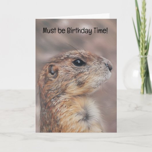 Groundhog Portrait Niedliche Geburtstag Card Karte (Vorderseite)