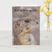 Groundhog Portrait Niedliche Geburtstag Card Karte (Gelbe Blume)