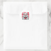 Groundhog Red Heart Shape Valentinstag Runder Aufkleber (Tasche)