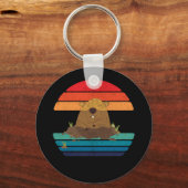 Groundhog Retro Woodchuck Groundhog Day Schlüsselanhänger (Vorderseite)