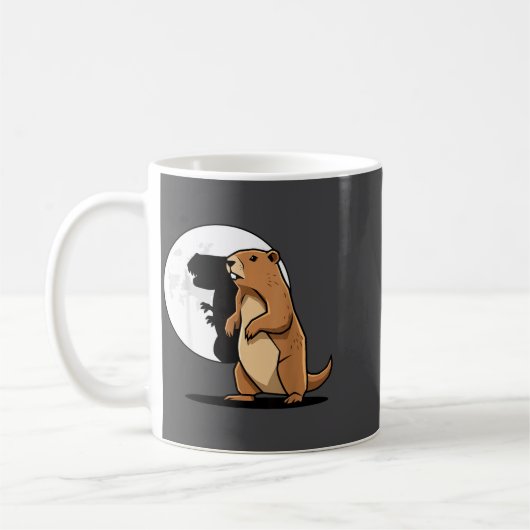 Groundhog Shadow Dinosaur Puppet Happy Groundhog D Kaffeetasse (Links)