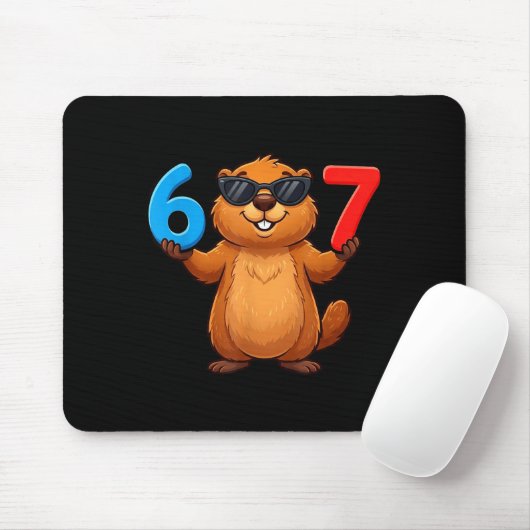 Groundhog Six Seven Drip 67 Meme Funny 6-7 Groundh Mousepad (Mit Mouse)