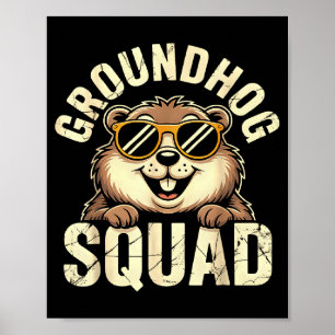 Groundhog Squad 2026 Frohen Murmeltiertag Poster