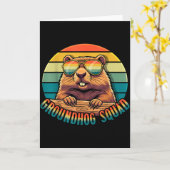 Groundhog Squad Retro Glücklicher Tag des Murmelti Karte (Gelbe Blume)
