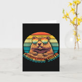 Groundhog Squad Retro Happy Groundhog Day Vintage Karte (Gelbe Blume)