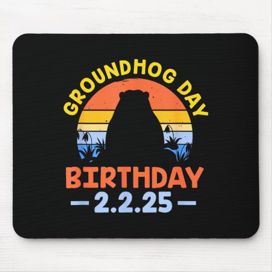 Groundhog-Tag-Geburtstag 2.2.25 Retro Mousepad (Vorne)