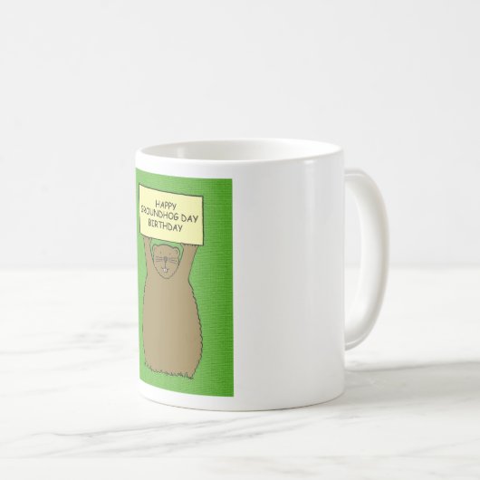 Groundhog Tagesgeburtstags-Cartoon Kaffeetasse (VorderseiteRechts)