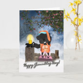 Groundhog Tageskarte - niedliche schläfrige Karte (Gelbe Blume)