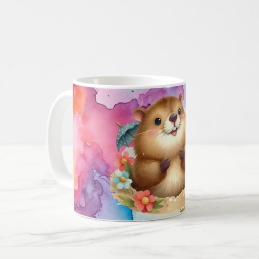 Groundhog Themed Coffee Tasse (Vorderseite Links)