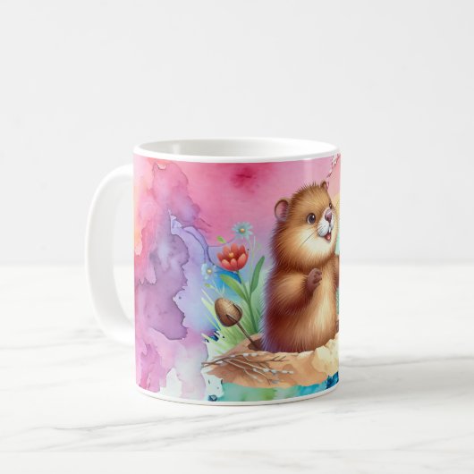 Groundhog Themed Coffee Tasse (Vorderseite Links)