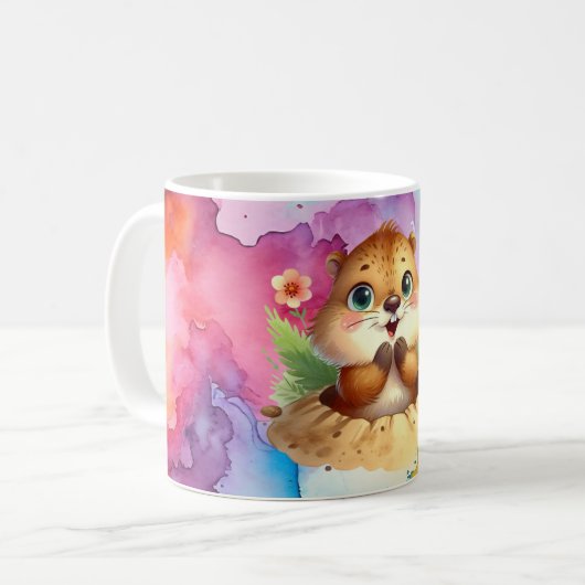 Groundhog Themed Coffee Tasse (Vorderseite Links)