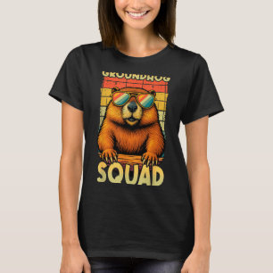 Groundhog-Truppe Froher Groundhog-Tag Retro Vintag T-Shirt