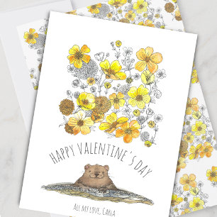 Groundhog und Buttercups Valentinstag Feiertagskarte