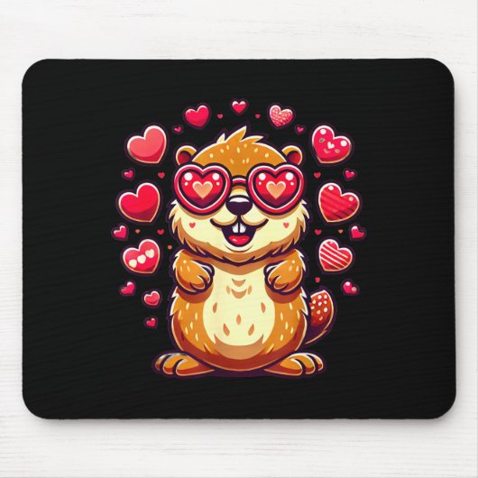 Groundhog Valentines Day Animal Lovers _4  Mousepad (Vorne)