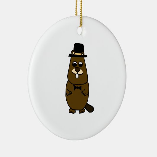 Groundhog verkleidet keramik ornament (Rechts)