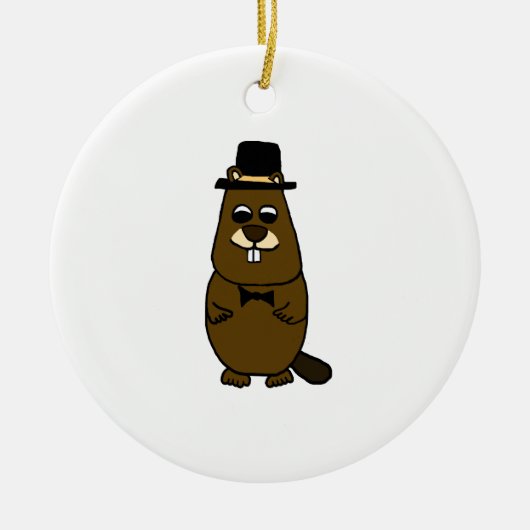 Groundhog verkleidet keramik ornament (Vorne)
