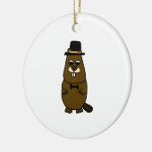 Groundhog verkleidet keramik ornament (Links)