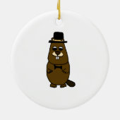 Groundhog verkleidet keramik ornament (Hinten)
